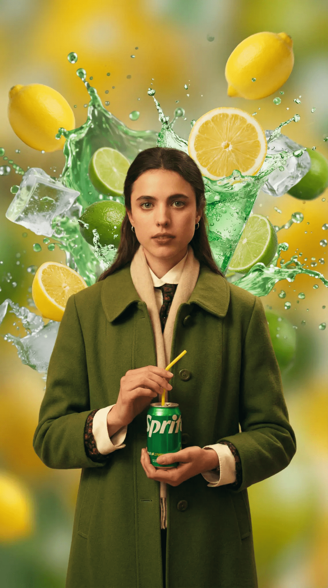 Sprite summer campaign with citrus fruits and refreshing beverage display